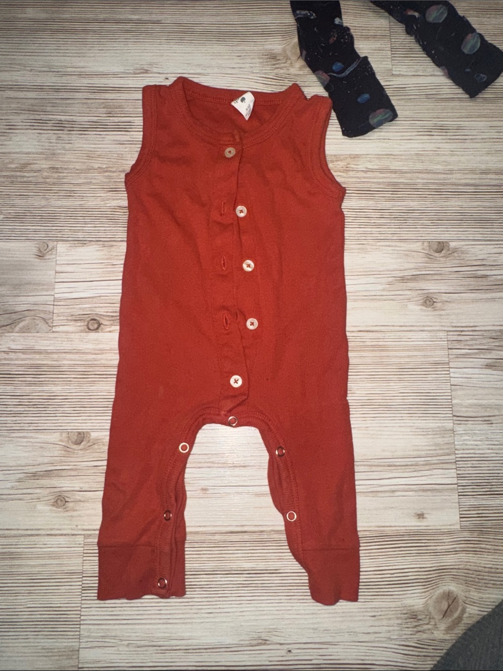 kate quinn Sleeveless Button-Front Romper in Rust